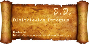 Dimitrievics Dorottya névjegykártya