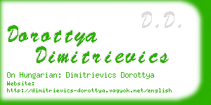 dorottya dimitrievics business card